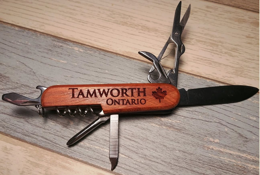 Engraved Wooden 3-Function Pocket Knife with Keychain - A Practical an –  DreamWood Custom